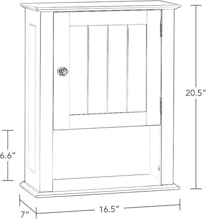 RiverRidge Ashland Bathroom Cabinet Espresso Single Door Compact Wall Mount Storage Medicine Cabinet for Bathroom