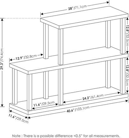 Furinno Turn-N-Tube No Tools Decorative Display Shelf, 3-Tier Ladder, Americano/Black
