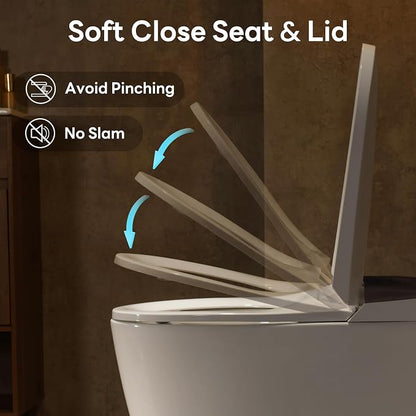 One Piece Toilet with 17.2" ADA Comfort Chair Height Seat,Silver | Compact Modern Toilet for Bathroom,Elongated Bowl,1.0GPF Button & Foot Kick Flush, Air Pressure Assisted Flush, 12'' Rough-in