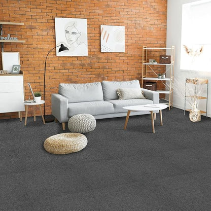 Nexus Self Adhesive 12-Inch Carpet Floor Tiles, 12 Tiles - 12" x 12", Smoke - Peel & Stick, DIY Flooring for Kitchen, Dining Room, Bedrooms & Bathrooms by Achim Home Decor