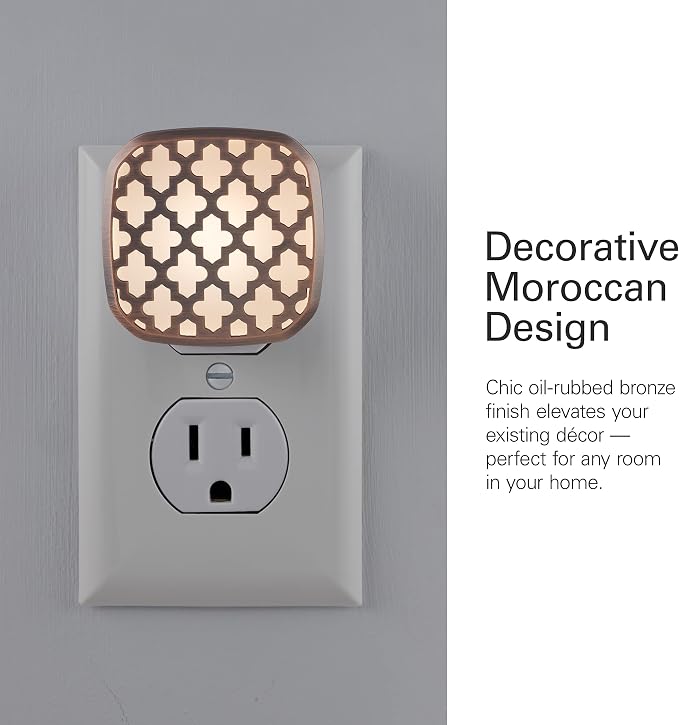 Lights By Night Plug in Night Light with Dusk to Dawn Sensor, 2 Pack | UL-Certified, Home Decor, Ideal for Bedroom, Bathroom, Kitchen, Hallway, 55164, 2 Pack