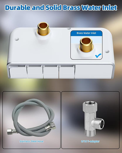 Hibbent 2 Pack Bidet Attachment for Toilet, Non-Electric Dual Nozzle for Frontal & Rear Wash, Adjustable Water Pressure Control, Fresh Water Bidet Toilet Seat, Self Cleaning Water Sprayer, Chrome