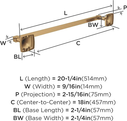 Amerock BH36093CZ | Champagne Bronze Towel Bar | 18 in (457 mm) Towel Rack | Stature | Bathroom Towel Holder | Bathroom Hardware | Bath Accessories