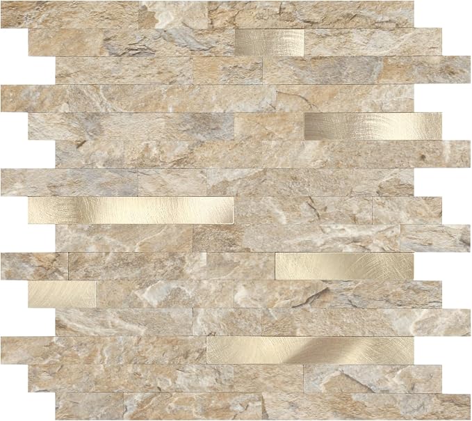 Yipscazo 2026 New Upgrade Peel and Stick Backsplash, Stick on Backsplash Tiles for Kitchen, Bathroom, Fireplace (20 Sheets, Rustic Stone)