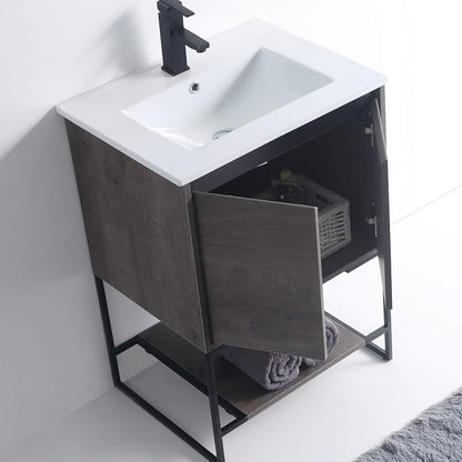24 Inch Bathroom Vanity with Sink - Modern Knob Free Design, Elegant Space-Saving Solution for Your Bathroom - Durable, Bathroom Vanities for a Contemporary Look - Urbania Collection