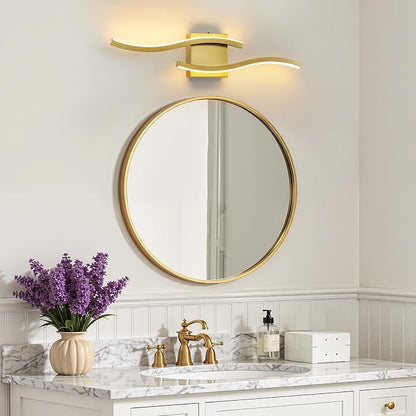 Gold LED Bathroom Vanity Lights: 23.6 Inch 16W Bathroom Lighting Fixtures Over Mirror 5CCT Dimmable 2700-5000K Vanity Lights Modern Bath Sconces Wall Light for Mirror Cabinets Bedroom Living Room