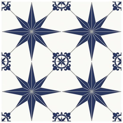 MORCART 40PCS 7.87" x 7.87" Peel and Stick Floor Tile, Blue Star | Self-Adhesive DIY Vinyl Flooring, Removable and Waterproof Tile Sticker for Bathroom, Kitchen, Wall, Bedroom, Stairs