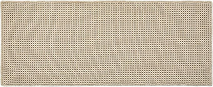 TYUU Waffle Runner Rug Bathroom, Long Boho Bath Mat, 60x24 Pale Beige | Super Absorbent Quick Dry Bath Rug, Non-Slip Backing, Soft Waffle Washable Farmhouse Bathroom Mats, Tub, Shower & Home Decor
