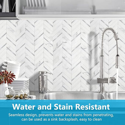 STICKGOO Herringbone Tile Peel and Stick Backsplash for Kitchen&Bathroom