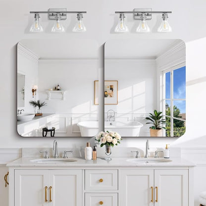 CILIBER Frameless Mirror, 30x36 Inch Rectangle Bathroom Mirror Rounded Corner, 3mm Tempered Glass Frameless Vanity Mirror with Polished Edge for Over Sink, Bedroom, Entryway, Vertical or Horizontal