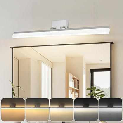 36 inch Bathroom Vanity Light, 5CCT LED Modern Bathroom Light Fixtures Over Mirror, Dimmable 36W 2700K-5000K Vanity Lighting Fixture, Brushed Nickel Adjustable Vanity Light Bar-UL Certified