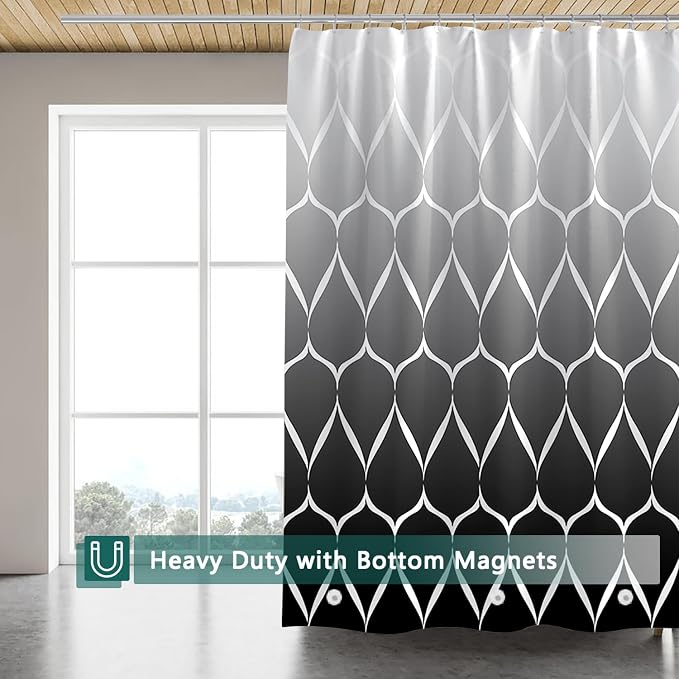 Shower Curtain Liner, 100% Waterproof Peva Shower Curtains with 3 Duty Heavy Bottom Magnets and 12 Rust Proof Grommets, 72x72 Weighted Shower Liner for Shower Stall, Bathtubs