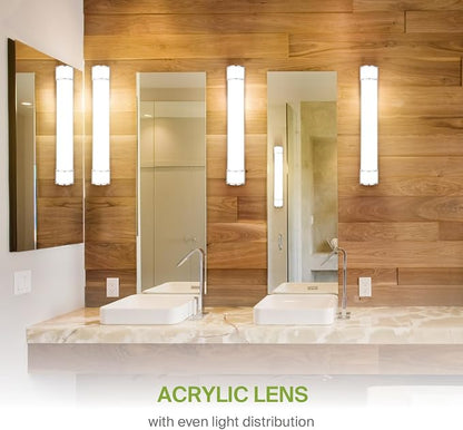 ASD LED 36" Vanity Flush Mount Light Fixture, Linear Bathroom Lighting Bar | 3CCT, Dimmable, Energy Star, ETL Listed | 30W 2650LM 3000-5000K 120V | Long Bath Wall Sconce Over Mirror | Nickel, 4 Pack