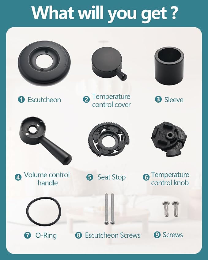 Shower Trim Kit Compatible with Delta 17 Series, Shower Cover Plate with Handle, Matte Black(Valve& Catridge Not Inclued)