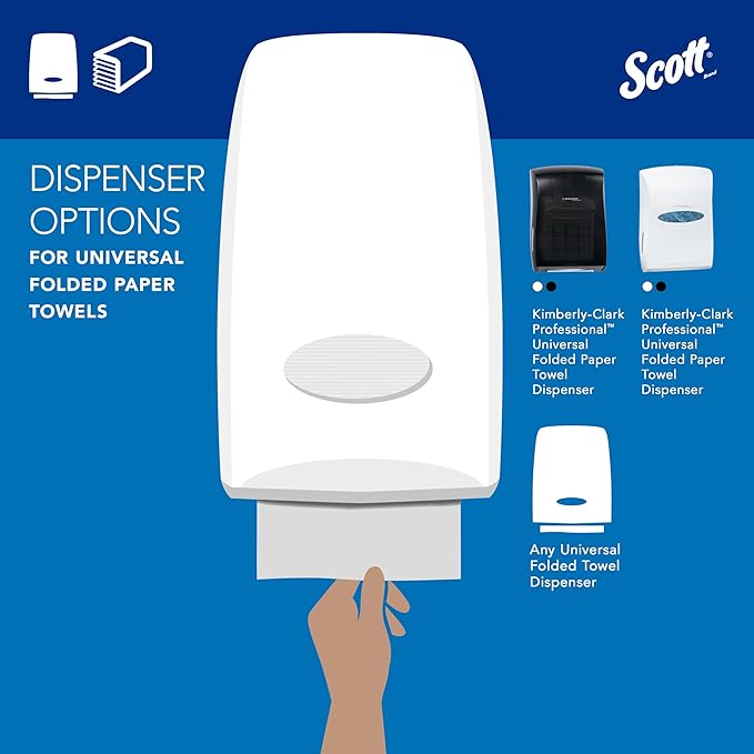 Scott Professional Essential C-Fold Folded Paper Towels, Bulk (01510), Fast-Drying Absorbency Pockets, 13.15"x10.125" Towel, White (200 Sheets/Pack, 12 Packs/Case, 2,400 Sheet Total)