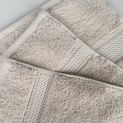 Superior Egyptian Cotton Plush & Absorbent, Face Towel Set of 6, Stone | Quick Dry, Soft Luxury Towel Set, Bath Essentials for Bathroom, Guest Bath, Spa, 2 Piece Face, Madeline Towels