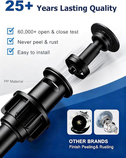 Bathroom Faucets for Sink 3 Hole, Bathroom Sink Faucet Widespread 8 Inch, Matte Black Faucet with Pop Up Drain and Hose
