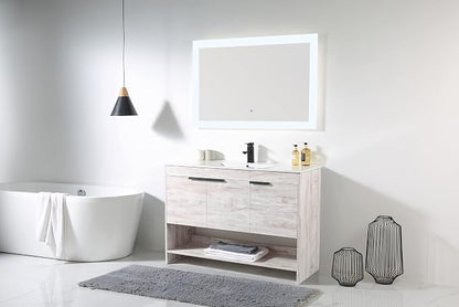 Phoenix 48 Inch Bathroom Vanity with Sink – Modern Design, Soft-Close Doors, Storage Drawers, Durable Build – White Vanity for Small Bathrooms (Full Assembly Required)