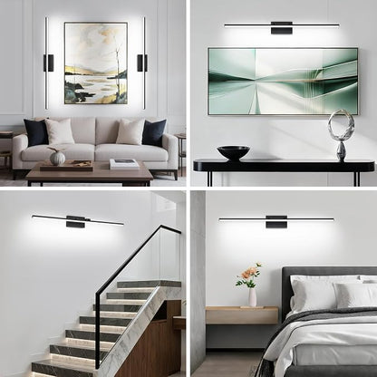 LED Bathroom Vanity Light, Modern Bathroom Light Fixture Over Mirror (Cool White 6000K), Vanity Light Bar with Angle Adjustable, 40 Inch, Black