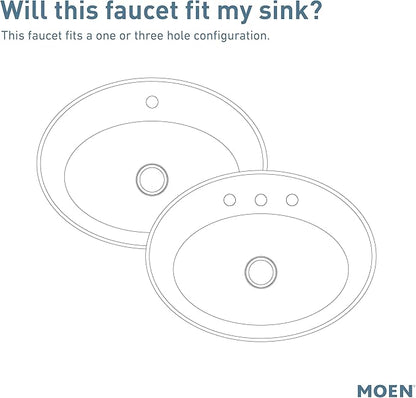 Moen Doux Matte Black Motionsense Wave Touchless Single Handle Bathroom Sink Faucet, S6910EWBL