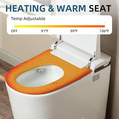 WOODBRIDGE GT100 Smart Toilet,Auto Open/Close Lid, Foot Sensor,Auto Flush, Heated Seat & Fragrance System, ADA Height, Easy Installation, without Bidet