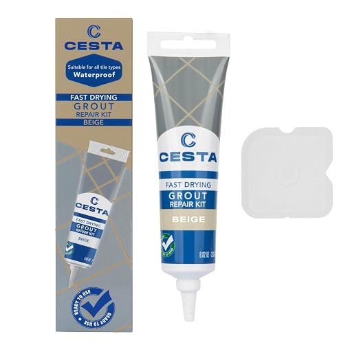 Tile Grout Repair Kit Beige-Fast Drying Premixed Grout Filler for Bathroom, Kitchen & Floor- Restore & Renew Tile Joints Line - Squeeze Tube with Applicator- Fills Cracks and Gaps (8.8 oz)