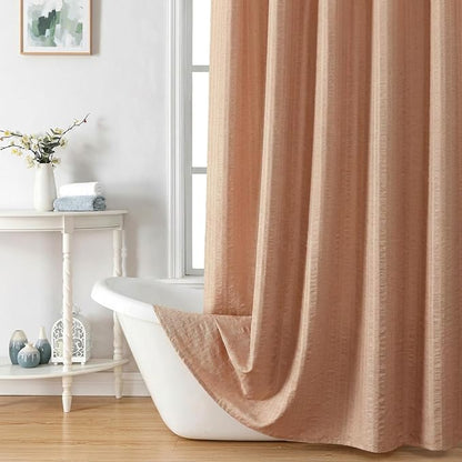 Aiyufeng Moga Coral Shower Curtain - 3D Embossed Cloth Shower Curtain for Bathroom, Hotel Luxury Bathroom Curtains, Machine Washable, Standard Size 72Wx78H