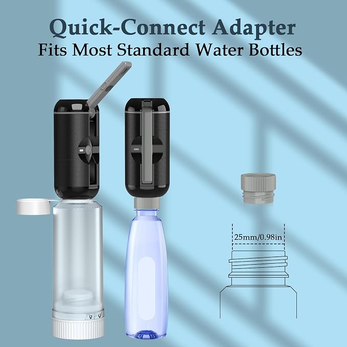 Portable Bidet for Travel, Rechargeable Waterproof Sprayer, Black | Portable Rechargeable Travel Bidet Sprayer Fits Various Water Bottles, Waterproof High Pressure Handheld for Personal Hygiene