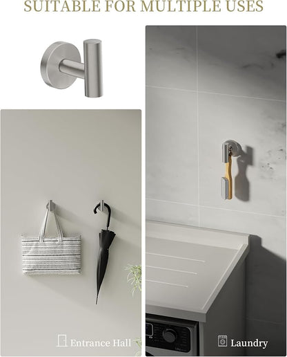 Brushed Nickel Bathroom Hardware Accessories Set 5 pcs Towel Holder Bar Set | 24 inches Stainless Steel Towel Bar, Towel Racks for Bathroom Robe Towel Hooks Toilet Paper Holder Wall Mounted by BATHLAVISH