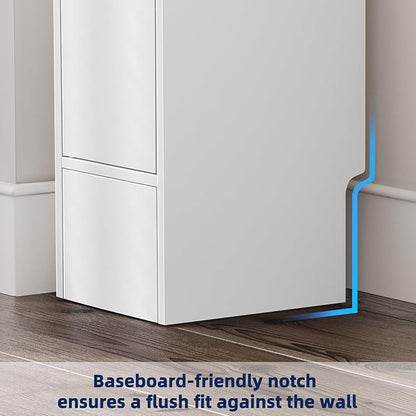 MOHOPE Narrow Bathroom Storage Cabinet, 72" Tall Slim Bathroom Cabinet with 2 Doors & Adjustable Shelves, Skinny Freestanding Floor Cabinet for Small Spaces, Living Room, White