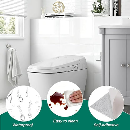 12pcs White Marble Peel and Stick Tiles 11.8" x 11.8" Waterproof Heat Resistant Self Adhesive Removable PVC Foam Wall Panels for Kitchen Backsplash, Bathroom, Laundry (Not Real Tile, Not for Floor)
