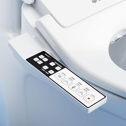 Lotus Bidet ATS-850 Elongated | Slim Heated Toilet Seat with Adjustable Warm Water Wash, Side Control Panel, Stainless Steel Nozzle, Warm Air Dryer, Night Light, Child Mode, Easy Installation