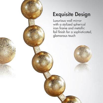 Madison Park 36 inch Gold Round Mirror, Round Mirrors for Wall Decor, Metal Frame Circle Mirrors for Bathroom, Living Room, Circle Wall Metal Art Mirror