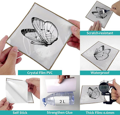 Alwayspon Vinyl Sticker Peel and Stick, Self-Adhesive Wall Tile Transfers Backsplash Sticker Decal for Kitchen Bathroom, 6x6inch/15x15cm 10Pcs, Chocolates T044