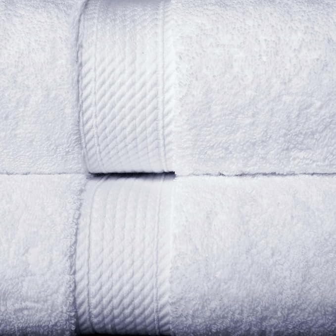 SUPERIOR Egyptian Cotton Ultra Plush & Absorbent, 10 Piece Set, White | Quick Dry, Soft Luxury Towel Set, Bath Essentials, Guest Bath, Spa, 2 Bath, 4 Hand, 4 Face Towels, Madeline Towels