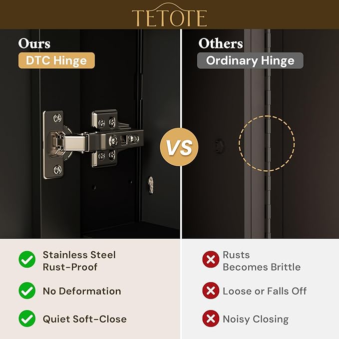 TETOTE 14 x 18 Medicine Cabinet with Tempered Beveled Mirror Black Mirrored Medicine Cabinets for Bathroom Aluminum Cabinet DTC Hinges, Stepless Adjustable Shelves, Recessed/Surface-Mounted