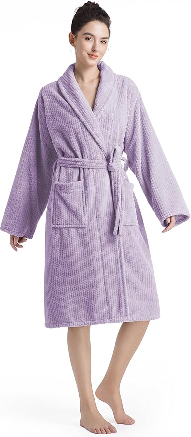 Plush Bath Robes For Women After Shower,Soft Long Towel Robe,Quick Dry&Warm Womens Bathrobe