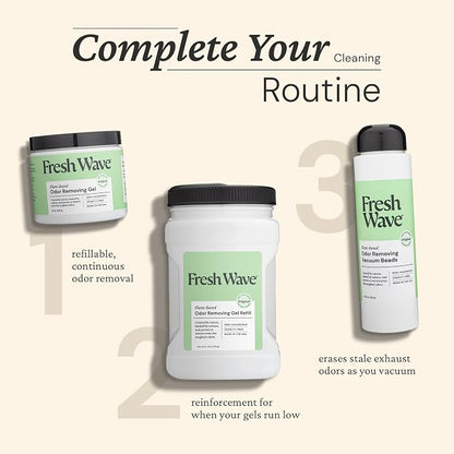 Fresh Wave Original Odor Eliminator Gel 2Pk 15 oz - Air Freshener for Home | Lasts 30-60 days. Plant-based odor absorber. No perfumes or harsh chemicals. Bathroom & closet deoderizer. Refills available.