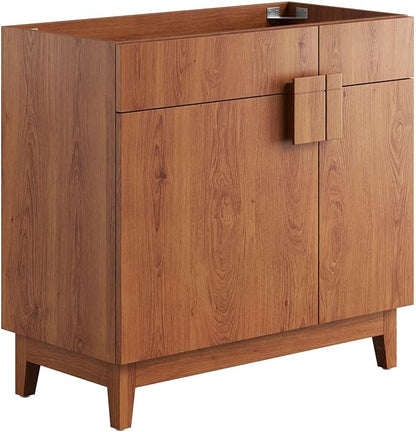 Modway EEI-6400-WAL Miles 36” Bathroom Vanity Cabinet (Sink Basin Not Included), Walnut