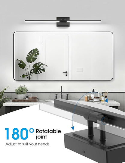 VOLISUN Bathroom Vanity Light 39.4 inch, 5CCT Dimmable, 34W LED Bathroom Light Fixture Over Mirror, Black Bar Vanity Lights for Bathrooms Mirror Cabinets