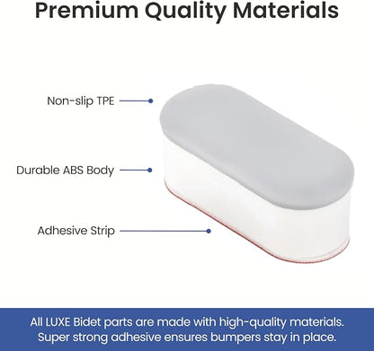 LUXE Bidet Universal Non-Slip Toilet Seat Bumpers, 4 Piece | Strong Adhesive