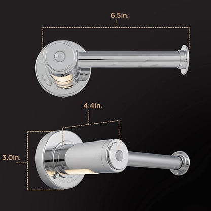 Enbrighten Toilet Paper Holder with Motion Sensing Night Light | Battery Operated, Bathroom Lighting, Toilet Paper Holder Wall Mount, Toilet Paper Roll Holder, Chrome, 77233