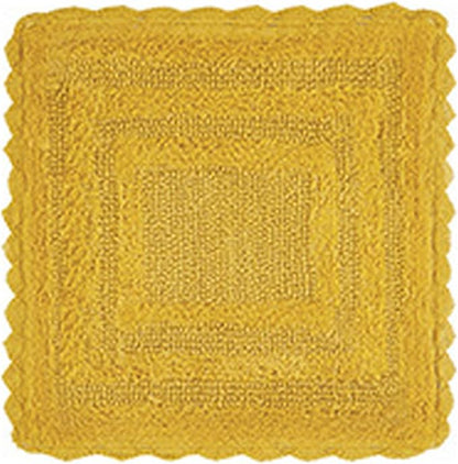 Better Trends Lilly Crochet Yellow Large Bath Mat & Long Bath Rugs, 100% Cotton & Reversible Bath Runner Rug, Absorbent Shower Rugs for Bathroom, Washable Bath Rugs - 20 x 60 Runner Rug