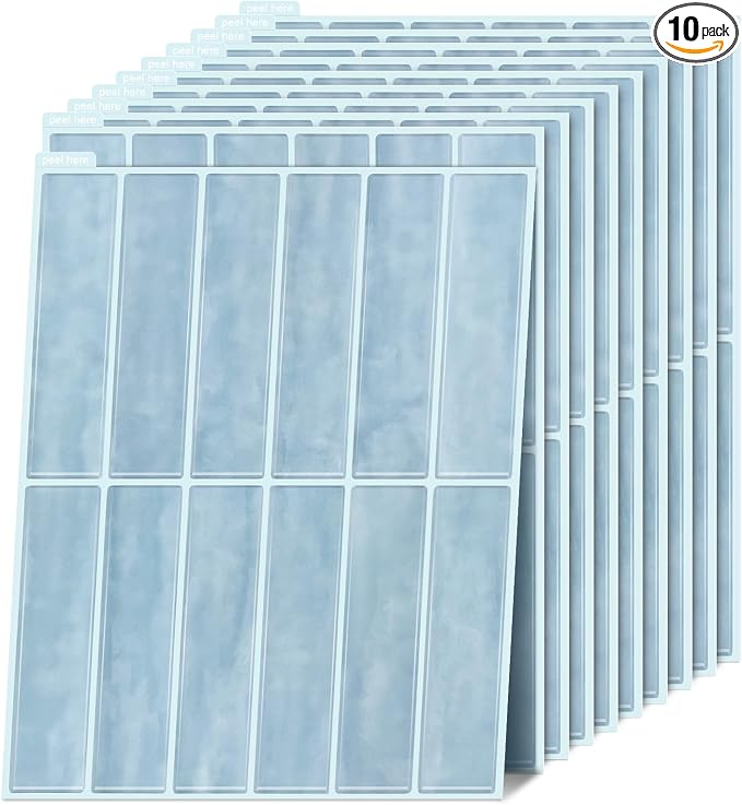 JOLOV 10 Pack Peel and Stick Backsplash Tiles, Waterproof 3D Stickers | Thicker self-adhesive 3D tile stickers for kitchen and bathroom walls; removable, waterproof and easy to install.