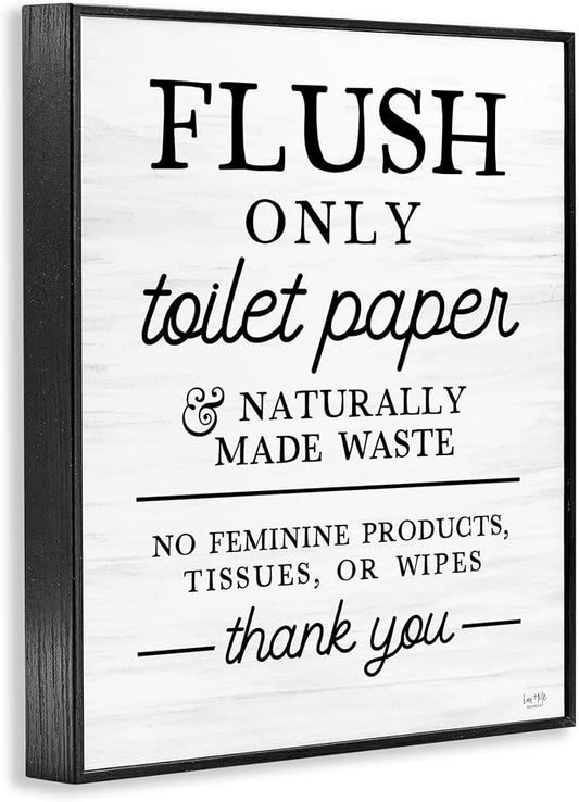 Bathroom Rules Typography Humor, 16 x 20 Inch Framed Giclée Print | Stupell Industries · Ready to hang once unboxed · Great gift for housewarming · Made in USA