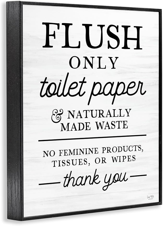 Bathroom Rules Typography Humor, 11 x 14 Inch Framed Giclée Print | Stupell Industries · Ready to hang once unboxed · Great gift for housewarming · Made in USA