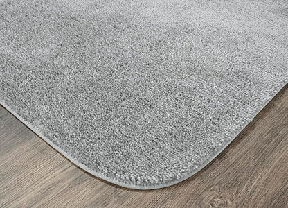 Garland Rug Traditional Nylon Washable Platinum Gray 4 Piece Set - Lid, Contour, 2 Bath Rugs - Soft, Absorbent, and Stylish for Your Bathroom