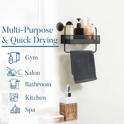 DAN RIVER 12 Pack Cotton Wash Cloths Set for Showering [12x12] Charcoal | Lighter Weight, Quick to Dry, Super Soft & Absorbent Face Towels, Hotel Quality, Perfect for Bathroom, Gym, Spa