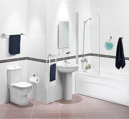 5 Pieces Bathroom Hardware Accessories Set Polished Chrome, 16Inch Bathroom Towel Rack Set SUS304 Stainless Steel, Square Bath Towel bar Set Heavy Duty, Wall Mounted