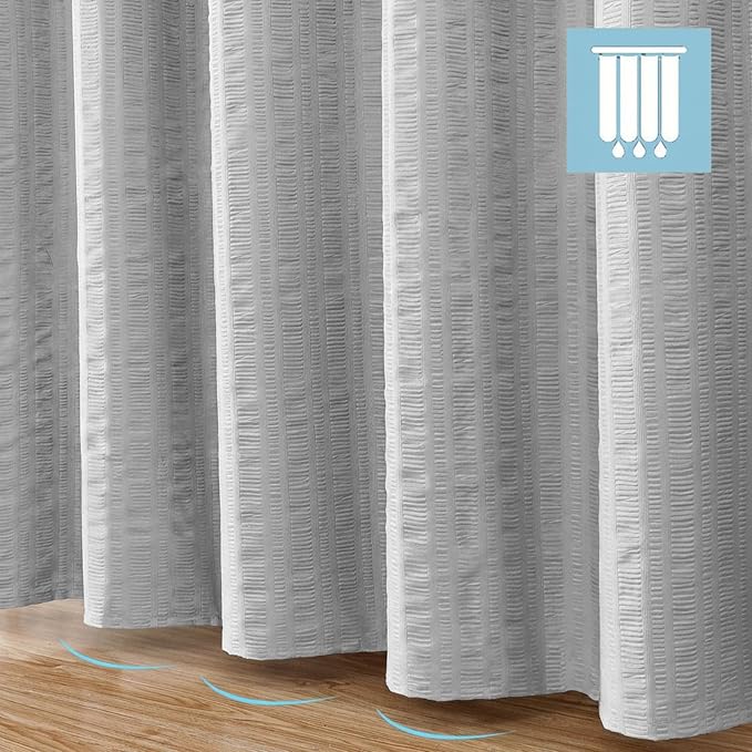 Aiyufeng Moga Light Gray Shower Curtain, 3D Design Fabric Shower Curtains, Premium Spa Quality Modern Shower Curtains for Bathroom, 36"x72", Light Gray